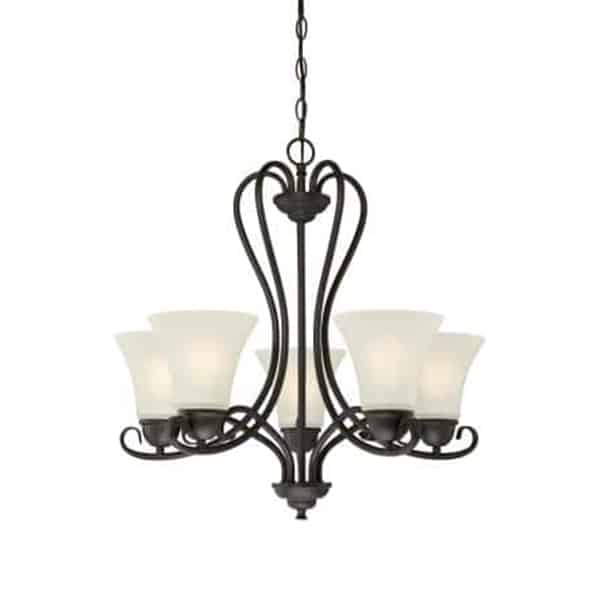 Dunmore Five-Light Indoor Chandelier with Frosted Glass by Westinghouse