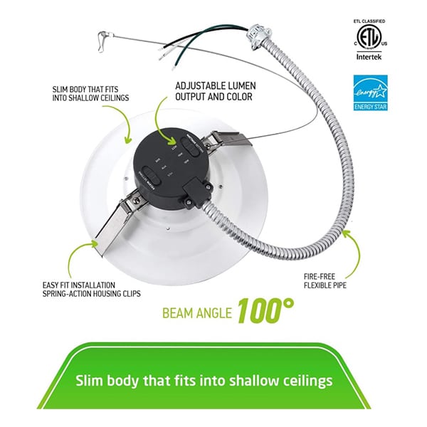 8" Power & CCT Adjustable LED Commercial Downlight