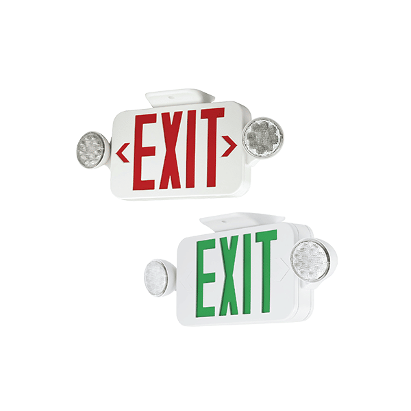 EXC Series Thermoplastic LED Emergency/Exit Combo Sign 120V/277V by ILP